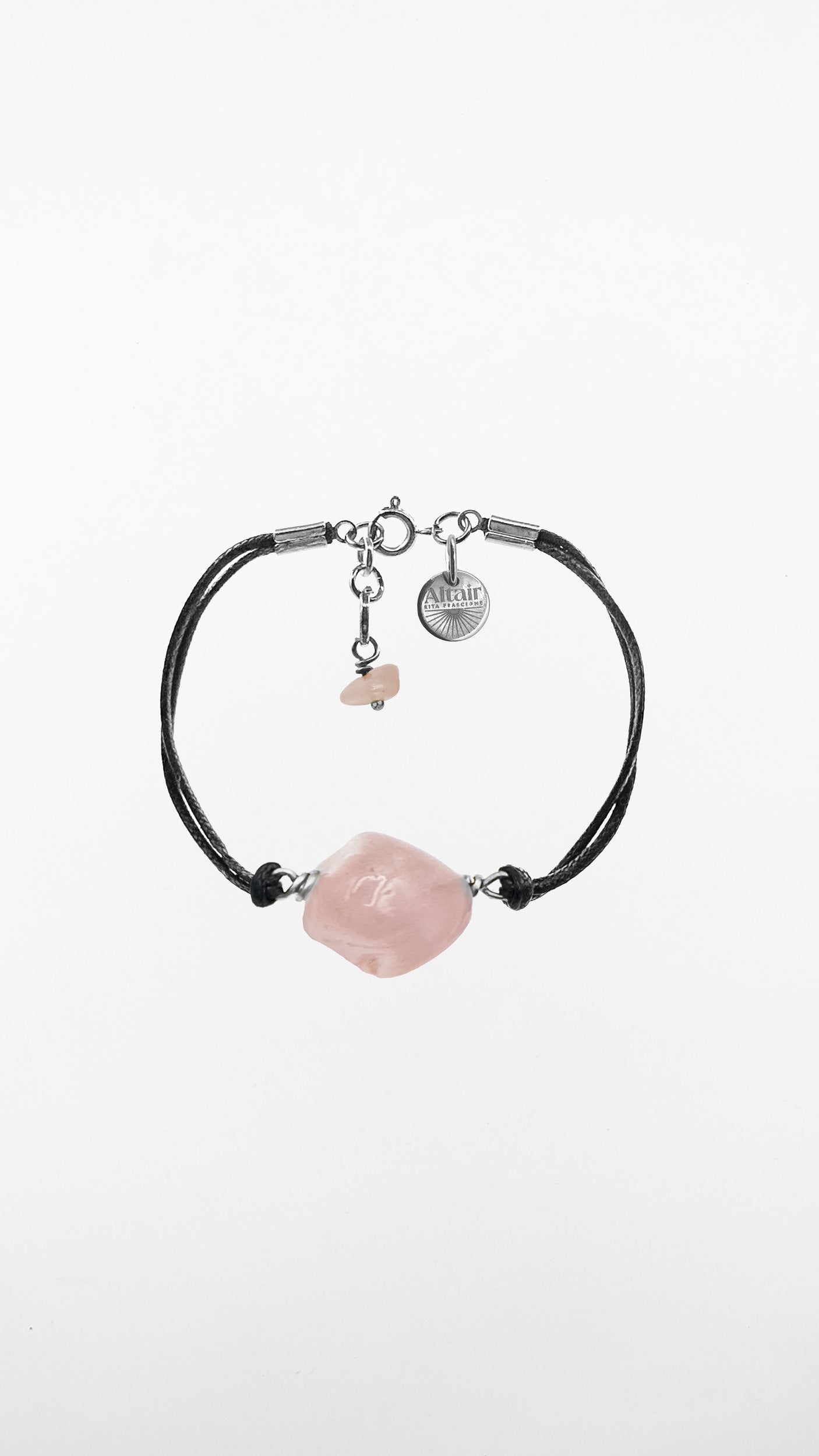 Draco, Bracciale corda e Quarzo Rosa
