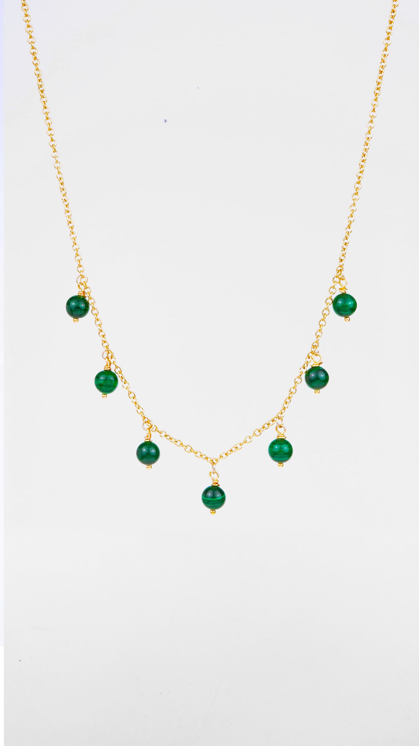 Sirius, Girocollo Malachite Acciaio Dorato