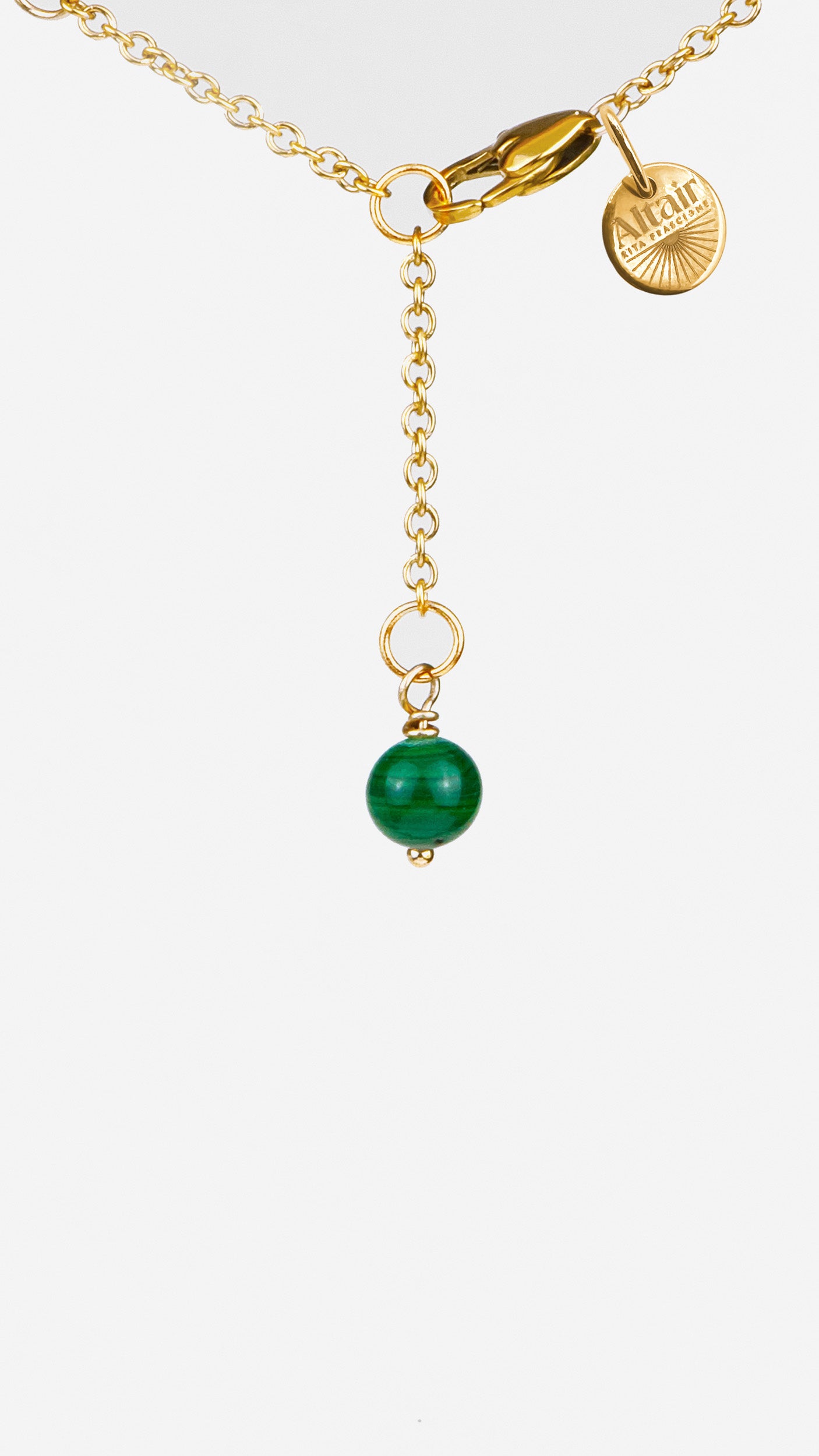 Sirius, Girocollo Malachite Acciaio Dorato