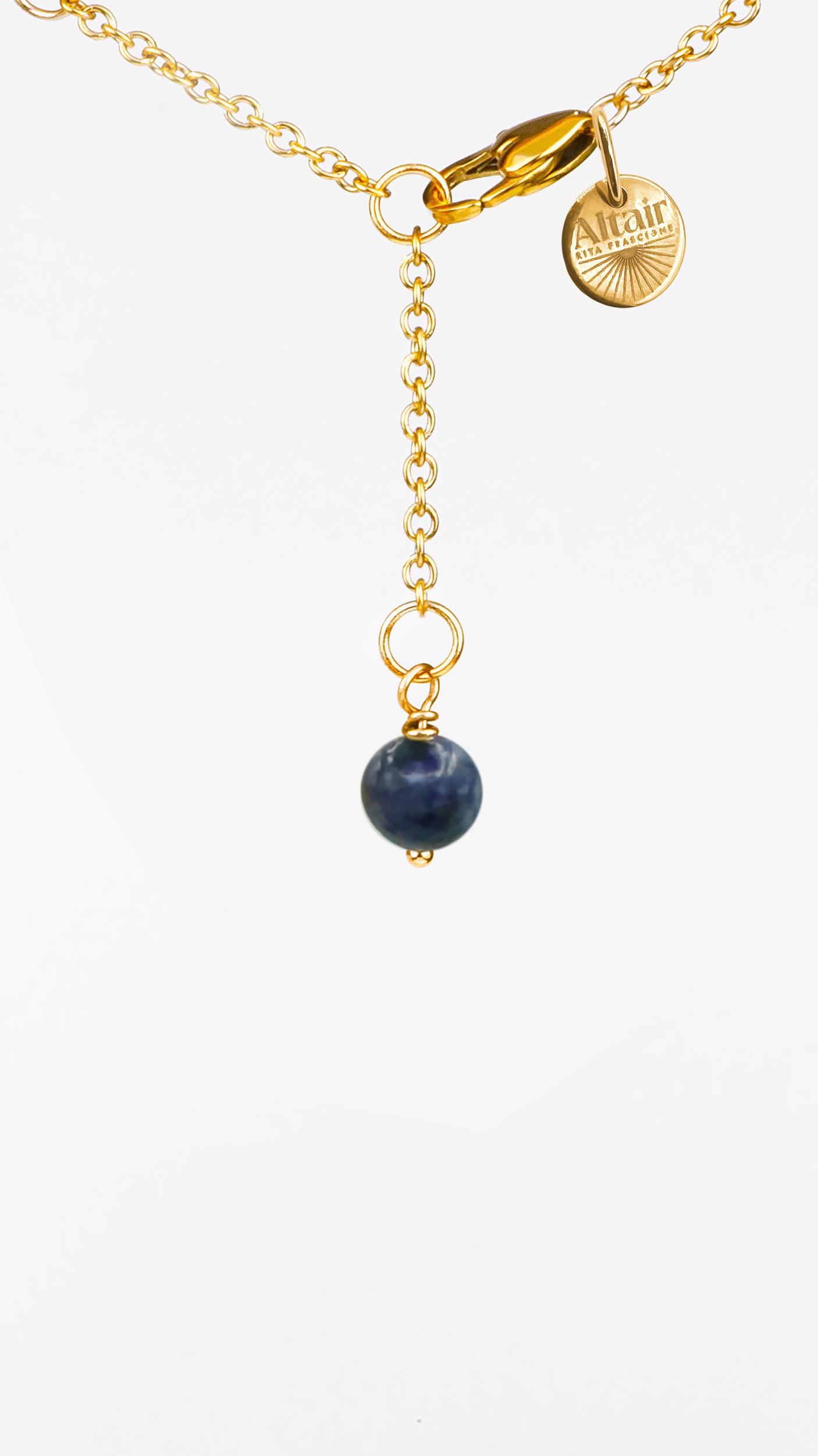 Sirius, Girocollo Sodalite Acciaio Dorato