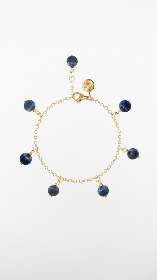 Sirius, Bracciale Sodalite Acciaio Dorato