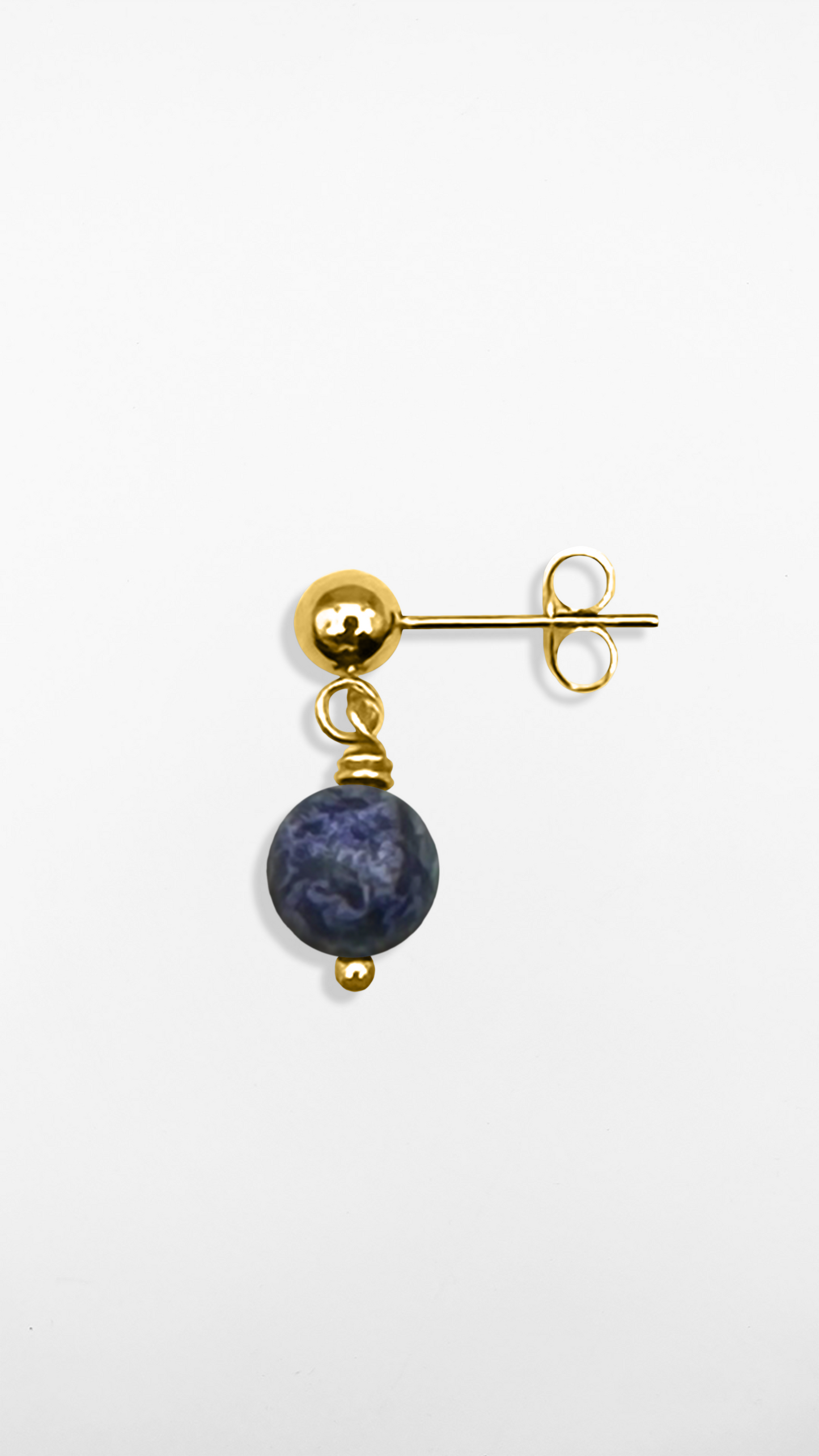 Sirius, Orecchini corti Sodalite Acciaio Dorato