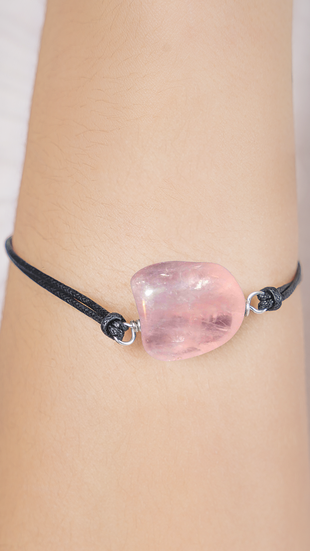 Draco, Bracciale corda e Quarzo Rosa