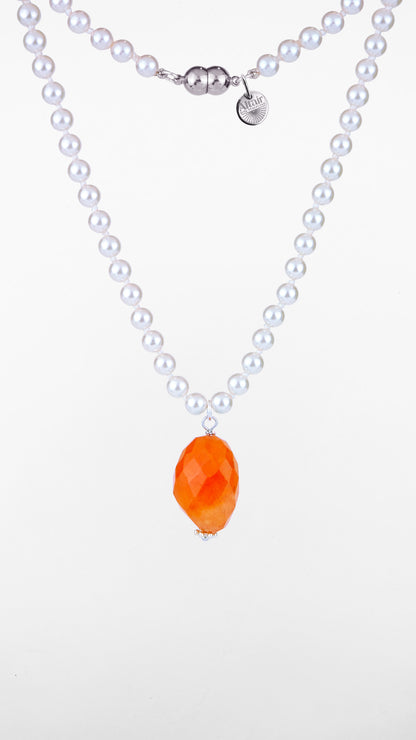 Cygnus Pearls, Girocollo Perle e Corniola