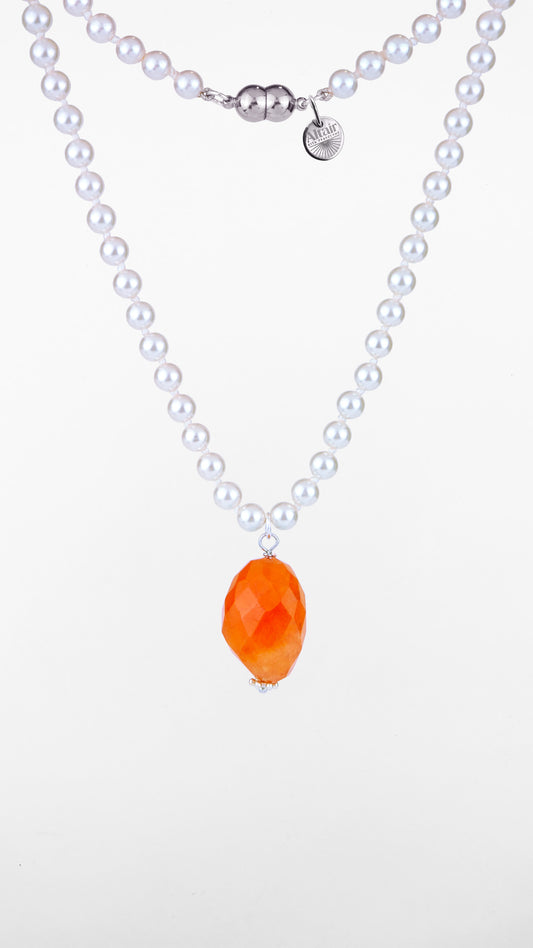 Cygnus Pearls, Girocollo Perle e Corniola
