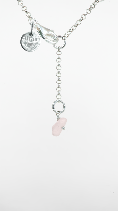 Cygnus Silver, Girocollo Quarzo Rosa