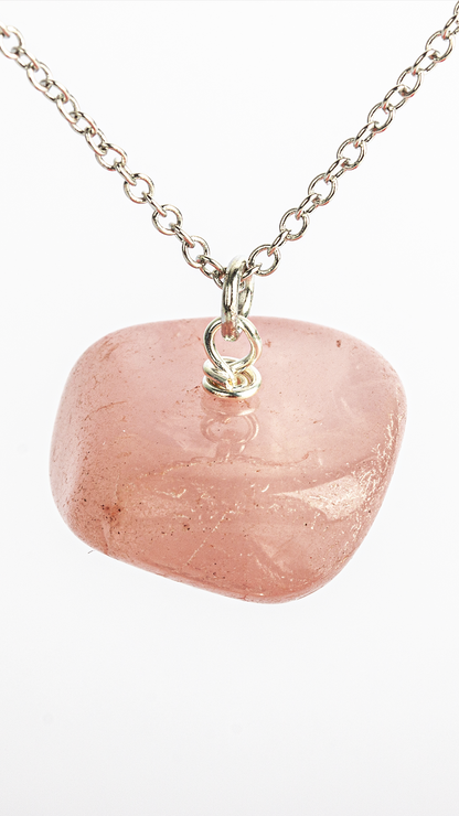 Cygnus Silver, Girocollo Quarzo Rosa