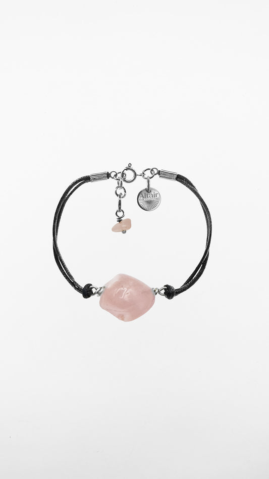 Draco, Bracciale corda e Quarzo Rosa
