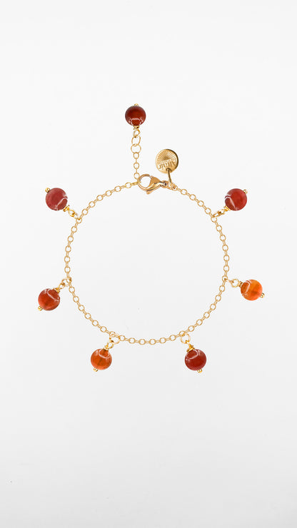 Sirius, Bracciale Corniola Acciaio Dorato