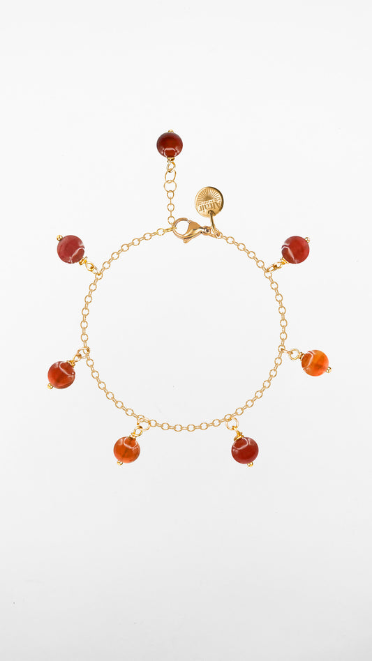 Sirius, Bracciale Corniola Acciaio Dorato