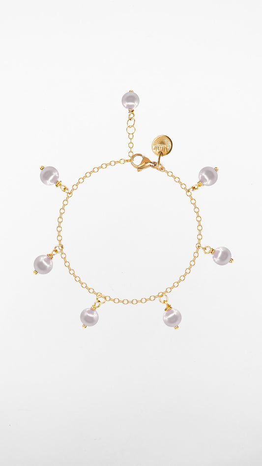 Sirius, Bracciale Perle Acciaio Dorato