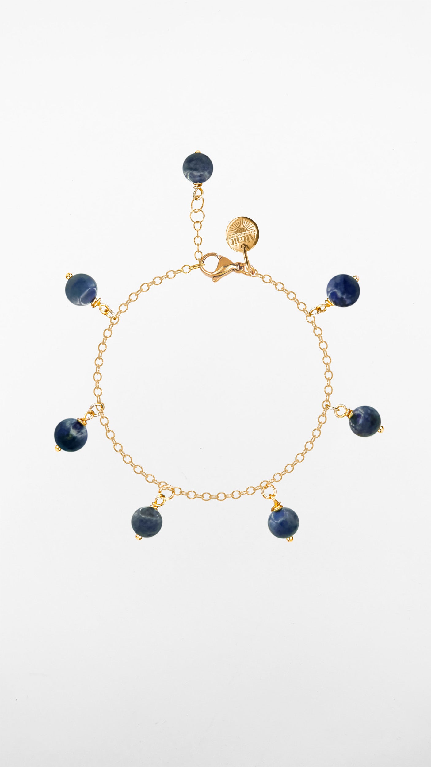 Sirius, Bracciale Sodalite Acciaio Dorato
