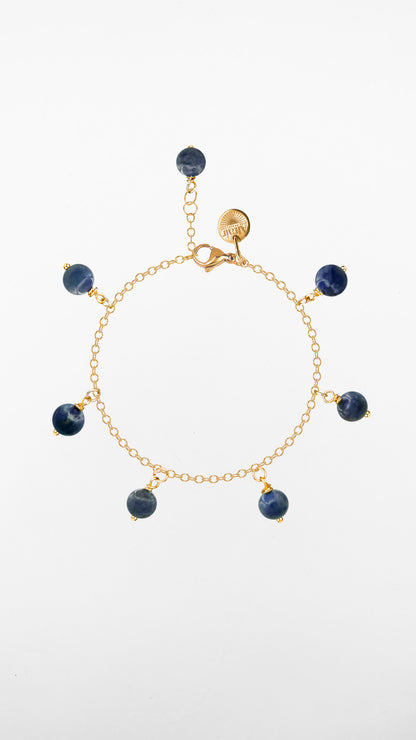Sirius, Bracciale Sodalite Acciaio Dorato