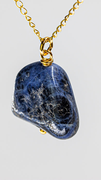 Cygnus, Girocollo Acciaio dorato e Sodalite